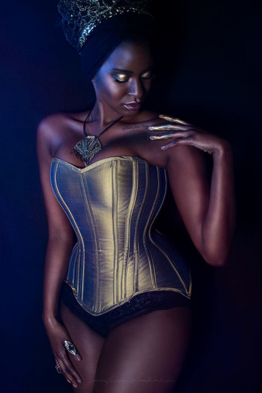 Gold Longline overbust corset