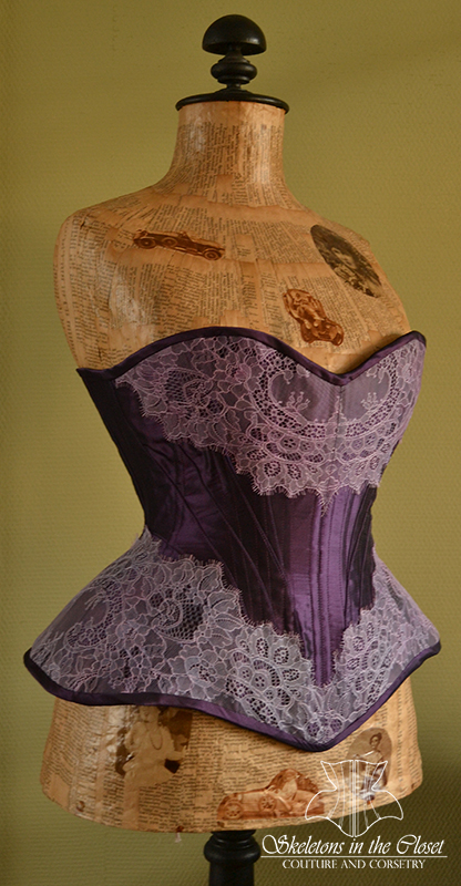 Purple silk edwardian corset — Skeletons in the Closet Couture and Corsetry